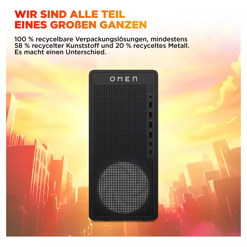 HP OMEN 16L TG03-0473ng žaidimų stalinis kompiuteris (Ryzen 7 8700F, 16GB DDR5, 1TB SSD, RTX 5060 Ti, be OS, Shadow Black)