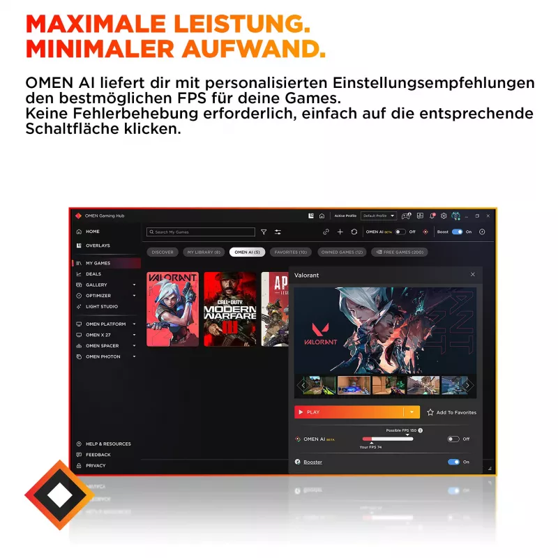 HP OMEN 16L TG03-0473ng žaidimų stalinis kompiuteris (Ryzen 7 8700F, 16GB DDR5, 1TB SSD, RTX 5060 Ti, be OS, Shadow Black)