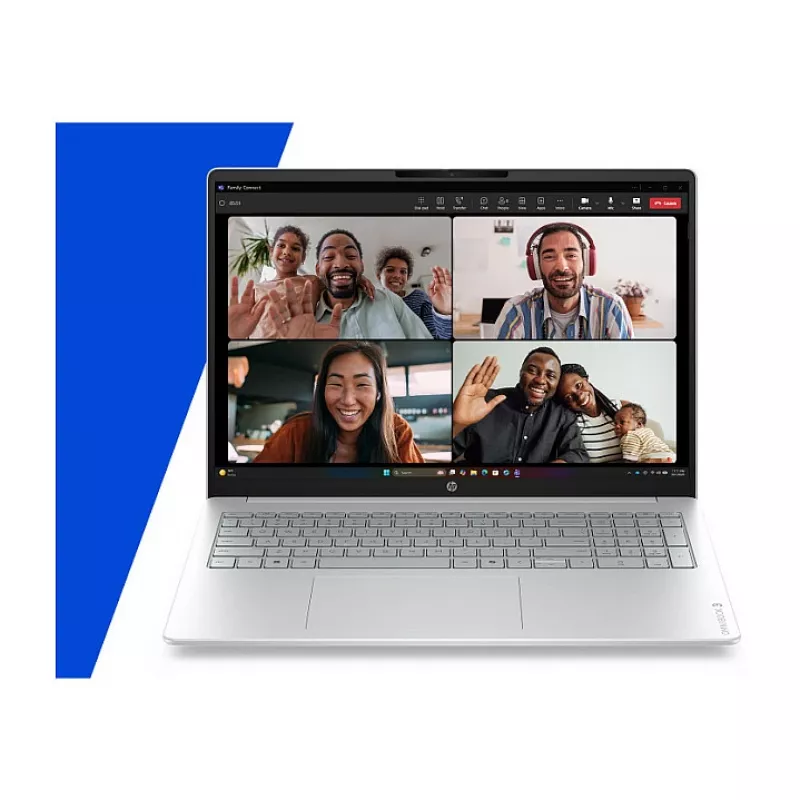 HP OmniBook 3 16-bu0150ng 16 colių WUXGA IPS nešiojamas kompiuteris, Intel Core 5 120U, 12GB RAM, 512GB SSD, FreeDOS, Natural Silver, vokiška klaviatūra
