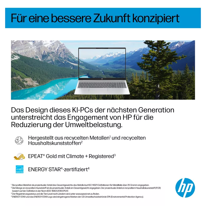 HP OmniBook 5 16-ag1451ngx AMD Ryzen AI 5 330 16GB 512GB SSD W11 Home 16 colių WUXGA nešiojamas kompiuteris (Natural Silver, vokiška QWERTZ)