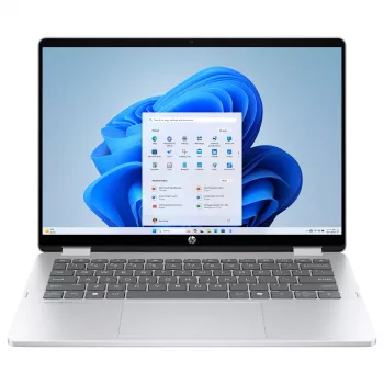 HP OmniBook 5 Flip 14-fp0470ngx 2-in-1 nešiojamasis kompiuteris, 14 colių FHD jutiklinis ekranas, Intel Core 7 150U, 16GB RAM, 512GB SSD, Windows 11 Home, natūralus sidabras, vokiška klaviatūra