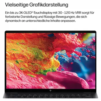 HP OmniBook Ultra 14-kd0472ngx, Intel Core Ultra 7 356H, 32GB RAM, 1TB SSD, 14 colių jutiklinis ekranas, Windows 11 Home, natūralus sidabras (vokiška klaviatūra)