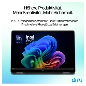 HP OmniBook Ultra Flip 14-fh0678ng 2-in-1 nešiojamasis kompiuteris, Intel Core Ultra 7, 32GB RAM, 1TB SSD, 14 colių OLED jutiklinis ekranas, Windows 11 Home, natūralus sidabras