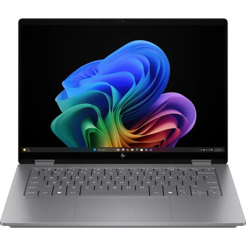 HP OmniBook X Flip 14-FM0XXX 2-in-1 nešiojamas kompiuteris, Intel Core Ultra 7, 32 GB RAM, 1 TB SSD, 14.0 inch 2.8K OLED jutiklinis ekranas, Windows 11 Home, Natural Silver