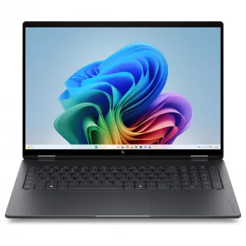 HP OmniBook X Flip Next Gen AI 16-cb0073ngx 2-in-1 nešiojamasis kompiuteris, 16 inch 2.8K OLED jutiklinis ekranas, Snapdragon X Elite, 24GB RAM, 1TB SSD, Windows 11 Home, Meteorite Gray