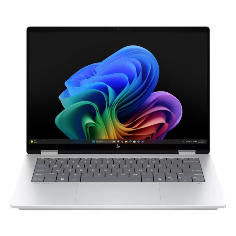 HP OmniBook X Flip NGAI 14-fm0705nz 14 inch 2-in-1 nešiojamasis kompiuteris - Intel Core Ultra 7, 32GB LPDDR5X, 512GB SSD, WUXGA Touch, Win11 Home
