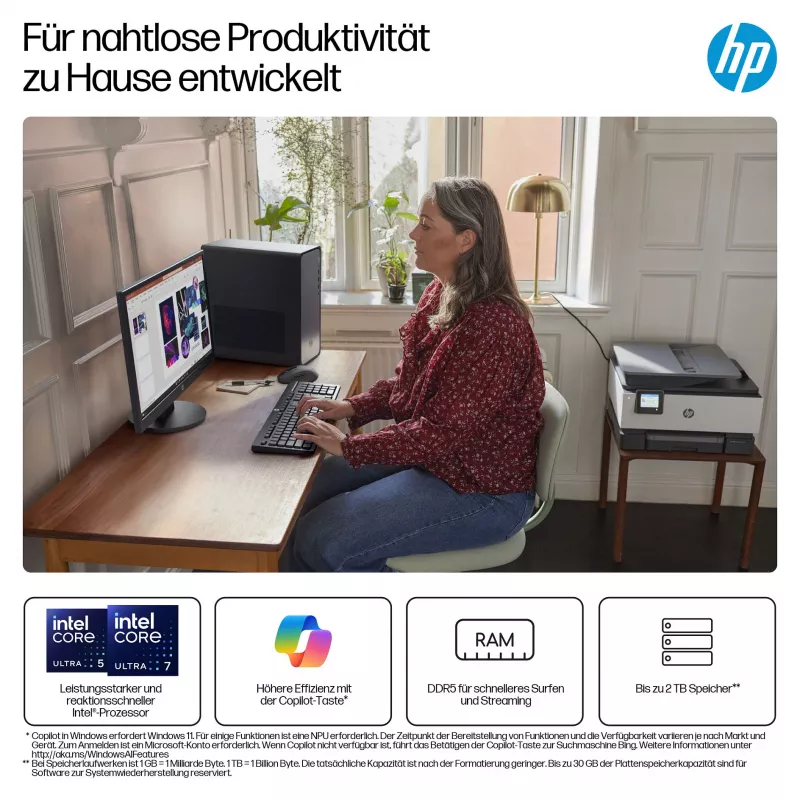 HP OmniDesk Desktop M02-0452ng i5-14400 16GB/512GB SSD Windows 11 Meteor Silver