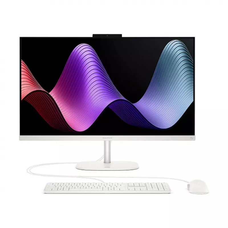 HP OmniStudio 27-cw0450ng All-in-One PC, 27 colių FHD ekranas, AMD Ryzen AI 5, 16 GB RAM, 512 GB SSD, Windows 11 Home, baltas