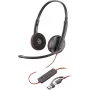 HP Poly Blackwire 3220 stereo USB-C laidinės ausinės + USB-C/A adapteris, juodos