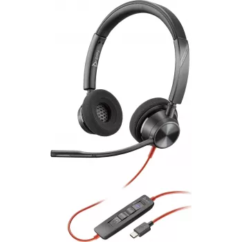 HP Poly Blackwire 3320-M USB-C laidinis ausinių komplektas su triukšmą slopinančiu mikrofonu, juoda
