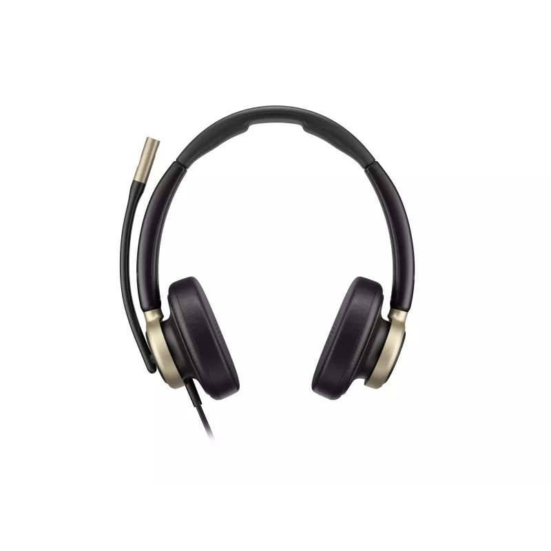 HP Poly Mission 825 Stereo USB Wired Headset su aktyviu triukšmo slopinimu, juoda, sertifikuota Microsoft Teams, Zoom, Google Meet, Works With Chromebook