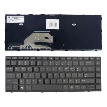 HP ProBook 430 G5 / 440 G5 nešiojamojo kompiuterio klaviatūros mazgas su rėmeliu, US English, apšviesta, juoda