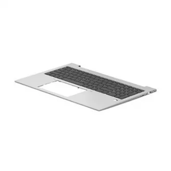 HP ProBook 450/455 G8/G9 viršutinio dangčio komplektas su belgų klaviatūra, foniniu apšvietimu, sidabrine delnų atrama, diskrečiąja grafika