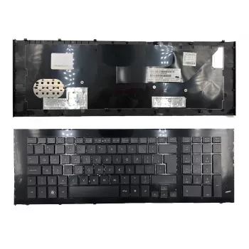 HP ProBook 4720s UK klaviatūra - juoda, viso dydžio, chiclet, žirklinis mechanizmas, skaitmeninė klaviatūra, vidinis plokščiasis kabelis