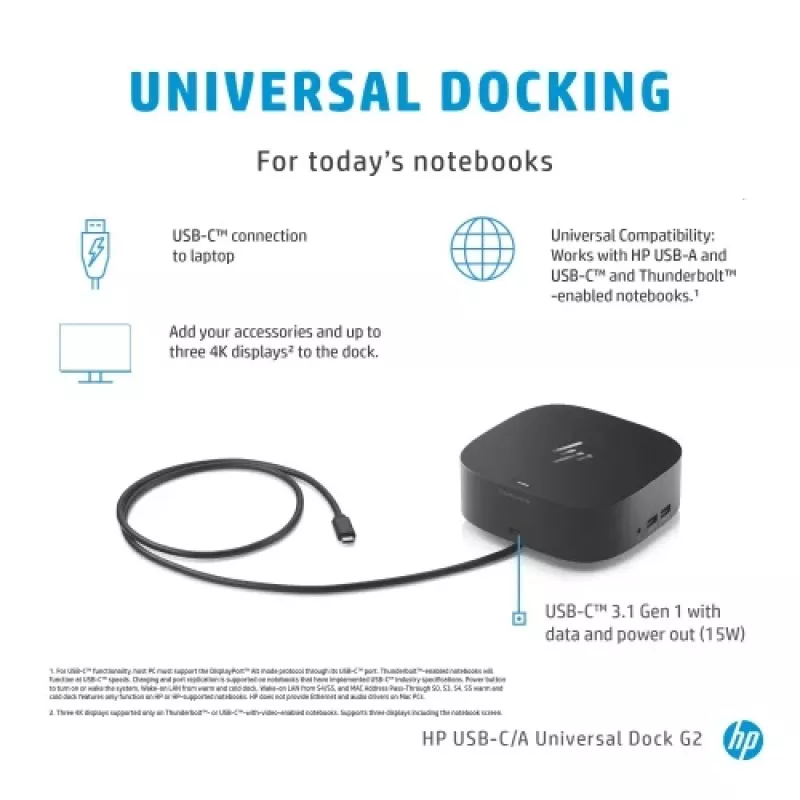 HP USB-C Dock G5 (5TW10AA) Docking Station, juoda