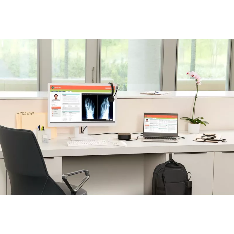 HP USB-C Dock G5 - 8-in-1 dokų stotis su dvigubu 4K ekranu, 65W galios tiekimu, Gigabit Ethernet ir 4x USB-A prievadais