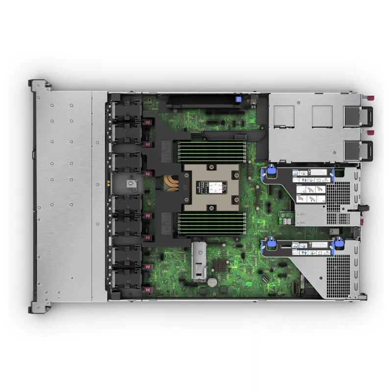 HPE ProLiant DL325 Gen11 1U stelažinis serveris, AMD EPYC 9015 3.6GHz 8 branduolių, 64GB DDR5, 8 SFF Hot-Plug, MR408i-o, du 1000W PSU
