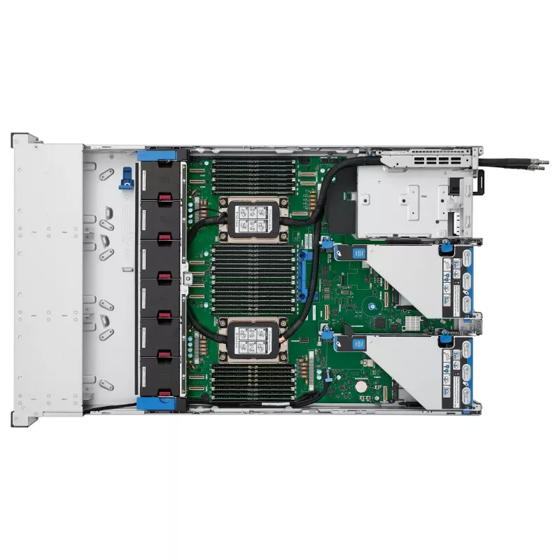 HPE ProLiant DL380 Gen12 serveris, Intel Xeon 6505P 2.2GHz 12 branduolių, 64GB DDR5 RAM, 8 SFF karšto keitimo lizdai, MR408i-o valdiklis, 2x1000W redundantiškas maitinimo šaltinis, 2U stovas