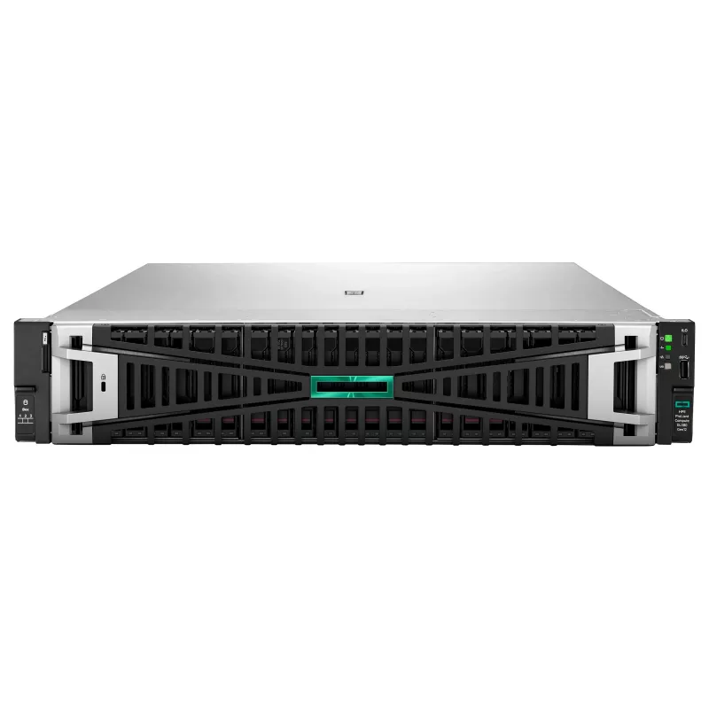 HPE ProLiant DL380 Gen12 serveris, Intel Xeon 6505P 2.2GHz 12 branduolių, 64GB DDR5 RAM, 8 SFF karšto keitimo lizdai, MR408i-o valdiklis, 2x1000W redundantiškas maitinimo šaltinis, 2U stovas