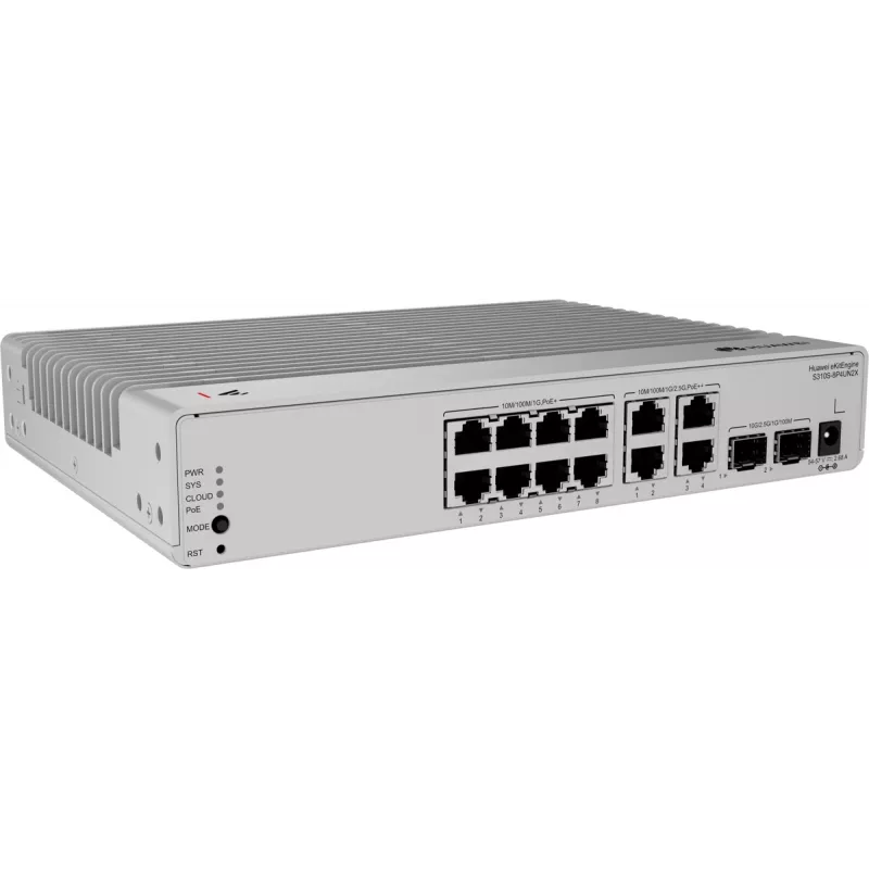 HUAWEI S310S-8P4UN2X komutatorius, 8x Gigabit PoE+ prievadai, 4x 2.5G PoE++ prievadai, 12 prievadų valdomas tinklo komutatorius 98012849