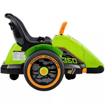 Huffy Green Machine 360 elektrinis važinėjamas automobilis - 6V, 360° dreifas, žalias/juodas, amžius 3-7