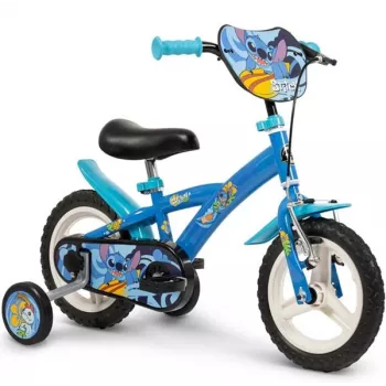 Huffy STITCH 12 vaikiškas dviratis – mėlynas, 12 colių ratai, plieninis rėmas, mokomieji ratukai, reguliuojamas sėdynė ir vairas