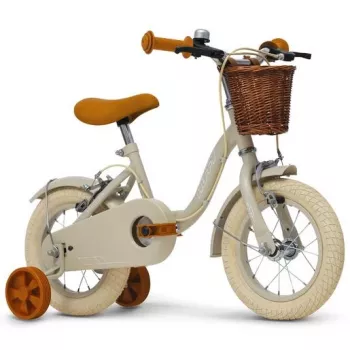 Huffy Vintage 12 colių vaikiškas dviratis, pilkas su krepšeliu ir mokymosi ratukais