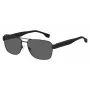 HUGO BOSS BLACK BOSS1441S807 Vyriški stačiakampiai akiniai nuo saulės – juodas rėmas, pilki lęšiai 60/16/150 mm