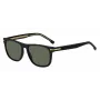 HUGO BOSS BLACK BOSS1626S807 Vyriški akiniai nuo saulės, kvadratiniai, acetatinis rėmas, juodi, pilki lęšiai, 55 mm