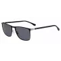 HUGO BOSS BLACK SUNGLASSES BOSS1004SITO6 Rectangular Acetate Frame Grey Lenses 56/17/145 mm