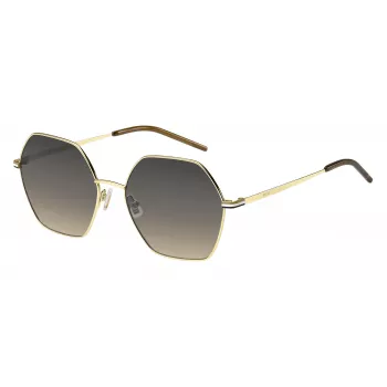 HUGO BOSS BLACK Moteriški akiniai nuo saulės BOSS1589SJ5G Kvadratinis acetatinis rėmelis Pilki gradientiniai lęšiai 57mm