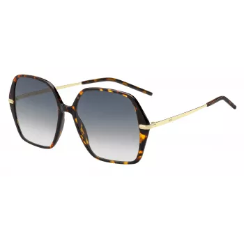 HUGO BOSS BLACK Moteriški akiniai nuo saulės BOSS1660S2IK - stačiakampis acetatinis rėmas su pilkais lęšiais