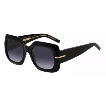 HUGO BOSS BLACK Moteriški akiniai nuo saulės BOSS1730S807 - stačiakampis acetatinis rėmelis, pilki lęšiai, 54 mm