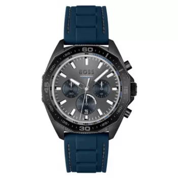HUGO BOSS Vyriškas kvarcinis chronografinis laikrodis 1513972 44 mm Nerūdijantis plienas Mėlynas ciferblatas
