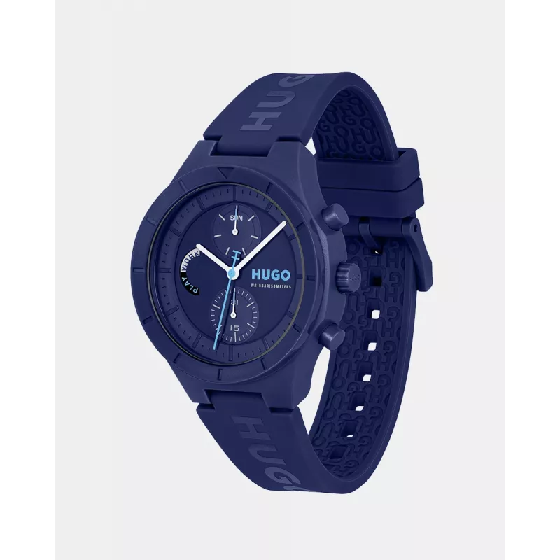 HUGO BOSS Velocity Vyriškas Kvarcinis Chronografinis Laikrodis 44mm Nerūdijantis Plienas Mėlynas Ciferblatas