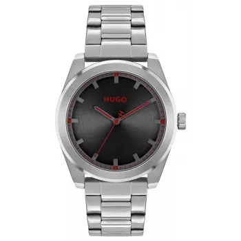 HUGO vyrų laikrodis 1570175 42mm nerūdijantis plienas juodas ciferblatas