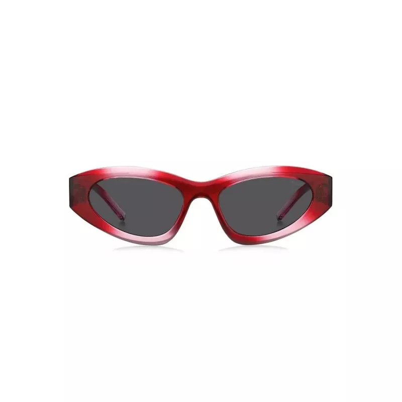 HUGO Unisex akiniai nuo saulės HG-1282-S-C48 stačiakampis pilnas rėmelis 52/23/145 mm juoda/pilka UV400