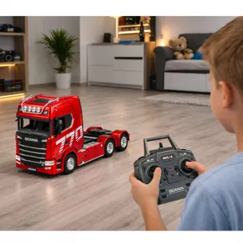 HUINA 32330 Scania 770S vilkikas su priekaba nuotolinio valdymo raudonas 1:18