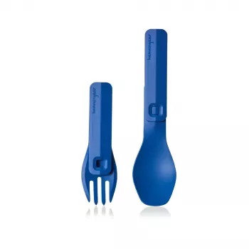 HumanGear Uno GoBites Click šaukšto ir šakutės rinkinys mėlynas
