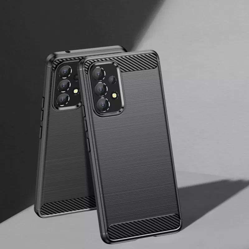 Hurtel Carbon Case Flexible Cover Sleeve, skirta Samsung Galaxy A53 5G, juoda