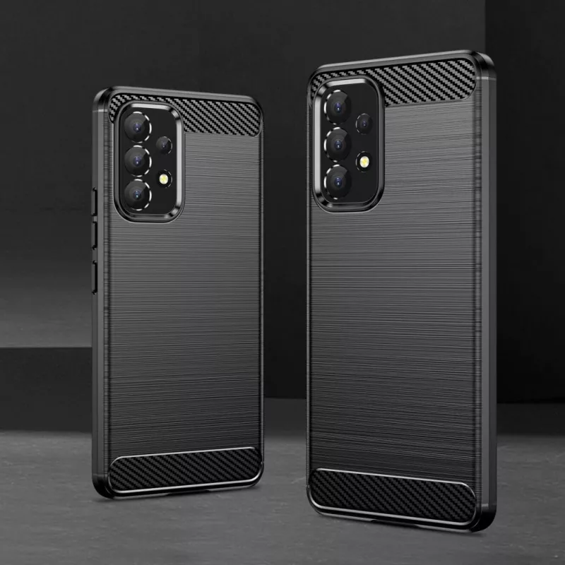 Hurtel Carbon Case Flexible Cover Sleeve, skirta Samsung Galaxy A53 5G, juoda