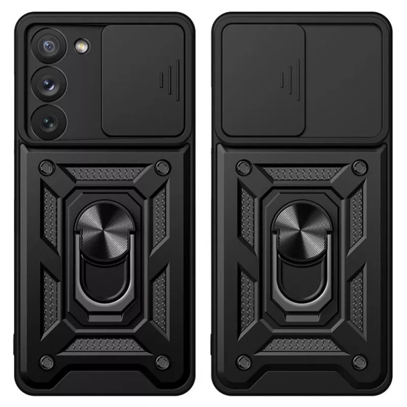 Hurtel Hybrid Armor Camshield dėklas, skirtas Samsung Galaxy A14 – mėlynas