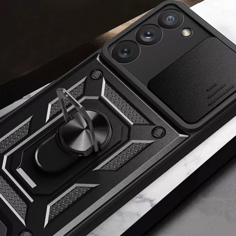 Hurtel Hybrid Armor Camshield dėklas, skirtas Samsung Galaxy A14 – mėlynas