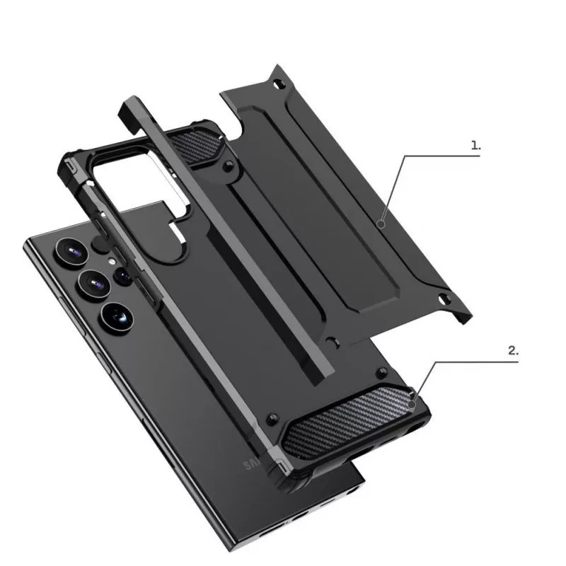 Hurtel Hybrid Armor Case, skirtas Apple iPhone 15 Pro – juoda