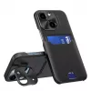 HURTEL iLike Apple iPhone 14 Leather Stand Case Cover Card Wallet with Stand Black
