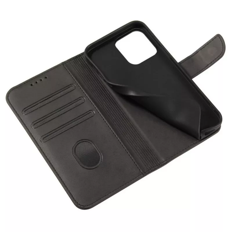Hurtel Magnet Case Cover, skirta TCL 20 Pro 5G, Flip Cover Wallet Stand, juoda