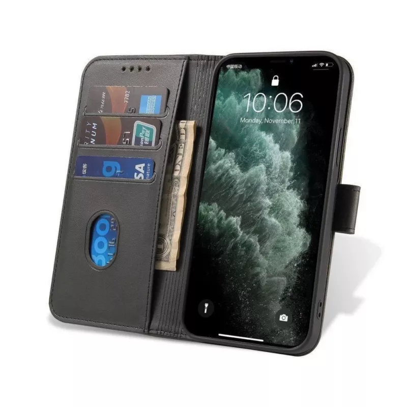 Hurtel Magnet Case Elegant Case Cover with Flap and Stand Function for OnePlus Nord N20 5G, Black