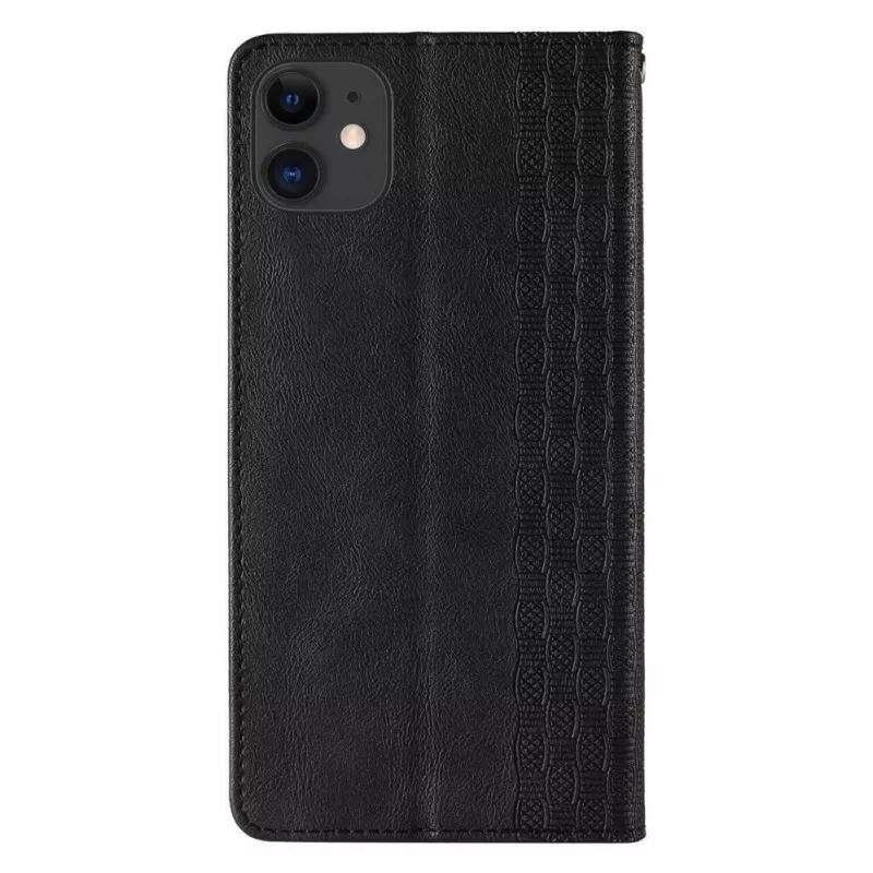 Hurtel Magnet Strap Case, skirta iPhone 13 Mini – Dangtelis su pinigine ir mini pakabinamu dirželiu – Juoda