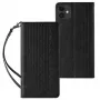 Hurtel Magnet Strap Case, skirta iPhone 13 Mini – Dangtelis su pinigine ir mini pakabinamu dirželiu – Juoda