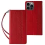 Hurtel Magnet Strap Case, skirta iPhone 13 Pro Max – piniginė su atsegamu dirželiu ir pakabuku – raudona